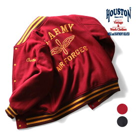 HOUSTON / ヒューストン 51234 MELTON AWARD JACKET (USAAF) / メルトンアワードジャケット -全2色- スタジャン ヴィンテージ 中綿 キルト チェーンステッチ 刺繍 アメカジ ミリタリー MILITARY メンズ ユニセックス アイビールック IVY アイビー [51234]