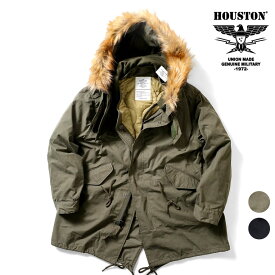 HOUSTON / ヒューストン 5410 M-65 PARKA / M-65パーカー -全2色- ビンテージ ミリタリー MILITARY ライナー モッズコート フード ファー ロングコート 3WAY 定番 メンズ レディース 大きいサイズ ゆったり春秋冬 メルトン M65 フィッシュテール [5410]