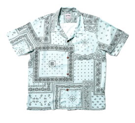 HOUSTON / ヒューストン 41025 ALOHA SHIRT (BANDANA) / アロハシャツ -全3色- オープンカラー 開襟シャツ メンズ アメリカン 半袖シャツ ココナッツボタン ハワイアンシャツ カジュアル アメカジ 大きいサイズ バンダナ ペイズリー ヴィンテージ [41025]