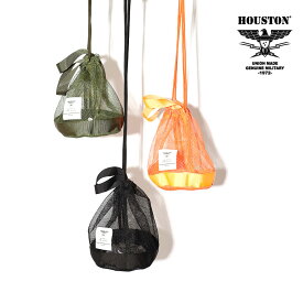 HOUSTON / ヒューストン 6827 MESH EFFECT BAG / メッシュエフェクトバッグ -全3色- メンズ レディース 男女兼用 手提げ袋 ロゴ ワンポイント 肩掛けバッグ 巾着 2WAY ギフト プレゼント[6827]
