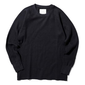 HOUSTON / ヒューストン 20971 HEAVY THERMAL C/N L/S TEE / ヘビーサーマルクルーネックロングスリーブTシャツ -全4色- アメカジ 長袖Tシャツ ワッフル 米軍 インナー コットン リブ メンズ レディース 大きいサイズ アンダーシャツ 秋冬 厚手 コットン [20971]