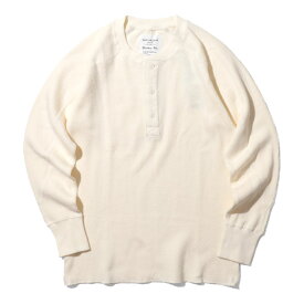 HOUSTON / ヒューストン 20972 HEAVY THERMAL H/N L/S TEE / ヘビーサーマルヘンリーネックロングスリーブTシャツ -全4色- アメカジ 長袖Tシャツ ワッフル 米軍 インナー コットン リブ メンズ レディース 大きいサイズ アンダーシャツ 秋冬 厚手 コットン[20972]