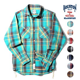 HOUSTON / ヒューストン 40957 CHECK VIYELLA SHIRT / チェックビエラシャツ -全7色- 長袖シャツ フランネルシャツ ワークシャツ メンズ ミリタリー カジュアル 大きいサイズ ヴィンテージ ビンテージ [40957]