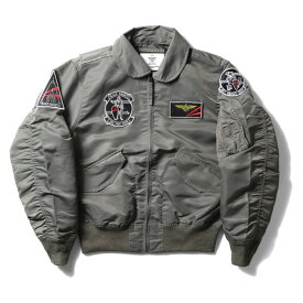 HOUSTON / ヒューストン 51345 EMBROIDERY CWU-36/P FLIGHT JACKET (BLACK KNIGHTS) / 刺繍カスタムフライトジャケット -全2色- メンズ 刺繍 ライトアウター MA-1 ミリタリー アメリカ軍 アメカジ ヴィンテージ ワッペン 36P [51345]