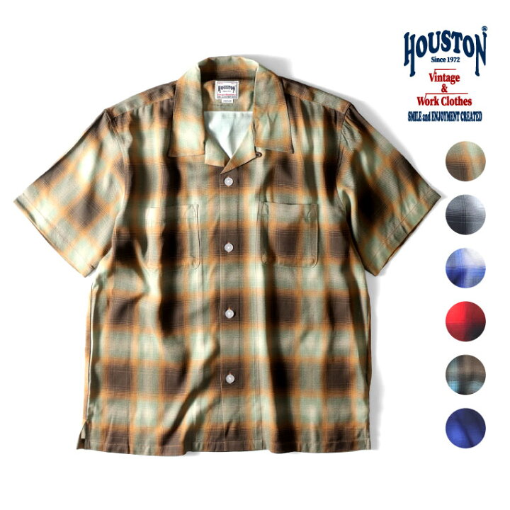 楽天市場】HOUSTON / ヒューストン 40988 OMBRE CHECK S/S SHIRT 