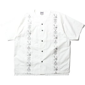 HOUSTON / ヒューストン 41115 COLLARLESS CUBA SHIRT / カラーレスキューバシャツ -全3色- メンズ シンプル 半袖シャツ カジュアル アメカジ ヴィンテージ リゾート ワイドシルエット ノーカラー [41115]