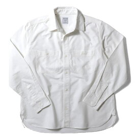 HOUSTON / ヒューストン 41133 OXFORD L/S WORK SHIRT / オックスフォード長袖ワークシャツ -全6色- メンズ シンプル 長袖シャツ ミリタリー カジュアル アメカジ ヴィンテージ シャンブレー 無地[41133]