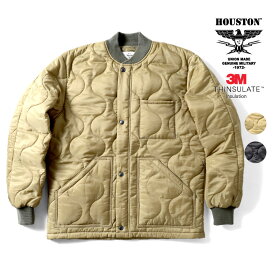 HOUSTON / ヒューストン 51134 CWU-9P FLIGHT JACKET / CWU-9Pフライトジャケット -全2色- キルティング ポケット シンサレート 中綿 リップストップ ミリタリー MILITARY メンズ 大きいサイズ ジップアップ ライナージャケット[51134]