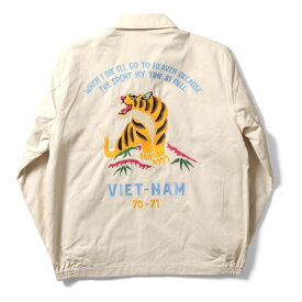 HOUSTON / ヒューストン 51350 VIETNAM JACKET (TIGER) / ベトナムジャケット -全3色- メンズ 刺繍 スカジャン ベトジャン ミリタリー 大きいサイズ 虎 アメカジ ヴィンテージ [51350]