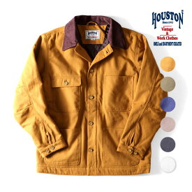 HOUSTON / ヒューストン 51407 SOLID VIYELLA COVERALL / ソリッドビエラカバーオール -全6色- メンズ コーデュロイ キルティング ワークジャケット アウトドア ワーク MILITARY ミリタリー アメカジ ヴィンテージ 無地[51407]