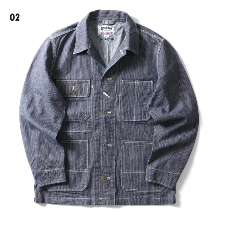 楽天市場】HOUSTON / ヒューストン 51429 INDIGO HICKORY COVERALL 