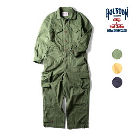 HOUSTON / ヒューストン 51460 M-47 TYPE ALL-IN ONE / M-47タイプオールインワン -全3色- メンズ つなぎ ジッパーフライ アウトドア アメカジ ヴィンテージ MILITARY ミリタリー [51460]