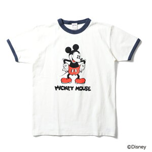 HOUSTON / q[Xg 22284yHOUSTONzMICKEY PIGMENT PT S/S RINGER TEE / ~bL[sOgK[TEEVc -S3F- Y fB[X vg fBYj[ g R{ 傫TCY [22284]