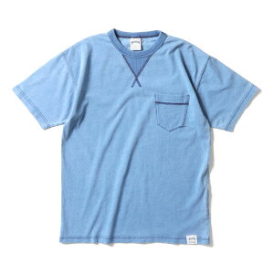 HOUSTON / �q���[�X�g�� 22286 INDIGO POCKET TEE / �C���f�B�S�|�P�b�g����T�V���c -�S3�F- �����Y �~���^���[ MILITARY �A���J�W �r���e�[�W �V���v�� 6.5oz[22286]