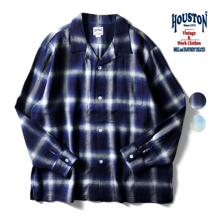 楽天市場】HOUSTON / ヒューストン 41164 INDIGO HB OMBRE CHECK L/S 