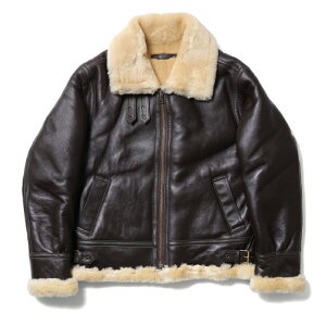 �yOFFICIAL����zHOUSTON / �q���[�X�g�� 8221 B-3 FLIGHT JACKET MOUTON Leather / B-3 �t���C�g�W���P�b�g ���[�g�� ���U�[ -�S3�F- �r�v ���[�g�� �v�W���� �A���J�W �u���E�� �u���b�N �����Y ���[�h [8221]