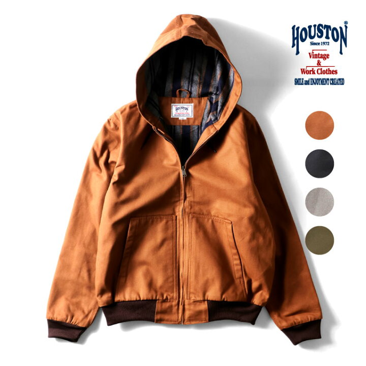 楽天市場】HOUSTON / ヒューストン 51561 DUCK ZIP WORK HOODIE duck hoodie parka ダック フーディ パーカー