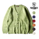 UNIVERD72 / ユニバード72 22326 MOHAIR TOUCH CARDIGAN / モヘアタッチ起毛カーディガン -全6色- 長袖 ニット 大きいサイズ Vネック メンズ 羽織り ルーズ シンプル ポケット ボタン留め [22326]