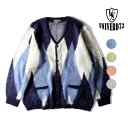 UNIVERD72 / ユニバード72 22328 MOHAIR TOUCH CARDIGAN(DIAMOND) / モヘアタッチ起毛カーディガン -全4色- 長袖 ニット 大きいサイズ Vネック メンズ 羽織り ルーズ シンプル ポケット ボタン留め [22328]