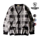 UNIVERD72 / ユニバード72 22331 MOHAIR TOUCH CARDIGAN(CHECK) / モヘアタッチ起毛カーディガン -全3色- 長袖 ニット 大きいサイズ Vネック メンズ 羽織り ルーズ シンプル ポケット ボタン留め [22331]