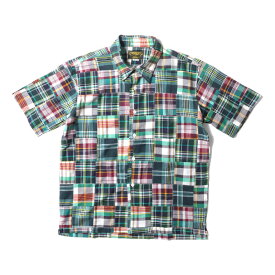 UNIVERD72 / ユニバード72 41045 MADRAS PATCHWORK S/S SHIRT / マドラスパッチワーク 半袖シャツ -全4色- 格子柄 チェック カラフル メンズ ヴィンテージ ミリタリー カジュアル アメカジ [41045]