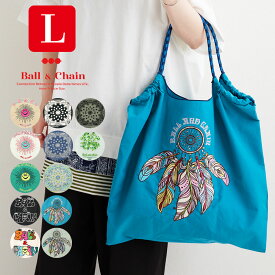 [正規販売店] 【 ball＆chain ボールアンドチェーン 】 刺繍 エコバッグ Lサイズ バッグ エコバッグ 鞄 かばん レディース 大人 ファッション 雑貨 ギフト プレゼント 折りたたみ サスティナブル SAN HIDEAKI MIHARA 人気 ブランド ヒデアキ ミハラ カジュアル 定番