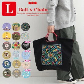 [正規販売店] 【ball＆chain ボールアンドチェーン】 刺繍 エコバッグ Lサイズ バッグ エコバッグ 鞄 かばん レディース 大人 ファッション 雑貨 ギフト プレゼント 折りたたみ サスティナブル SAN HIDEAKI MIHARA 人気 トレンド ブランド ヒデアキ ミハラ カジュアル 定番