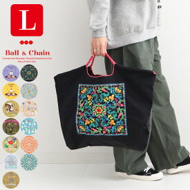 [正規販売店] 【 ball＆chain ボールアンドチェーン 】 刺繍 エコバッグ Lサイズ バッグ エコバッグ 鞄 かばん レディース 大人 ファッション 雑貨 ギフト プレゼント 折りたたみ サスティナブル SAN HIDEAKI MIHARA 人気 ブランド ヒデアキ ミハラ カジュアル 定番