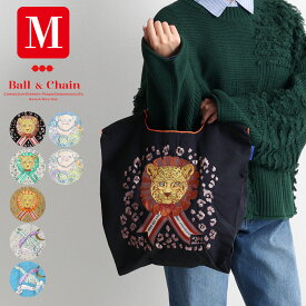 [正規販売店] 【 ball＆chain ボールアンドチェーン 】 刺繍 エコ バッグ Mサイズ バッグ エコバッグ 鞄 かばん レディース 大人 ファッション 雑貨 ギフト プレゼント 折りたたみ サスティナブル SAN HIDEAKI MIHARA 人気 トレンド ブランド ヒデアキ ミハラ
