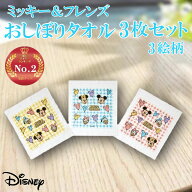 【送料無料】ディズニー ミッキー＆フレンズ おしぼりタオル 3枚セット 3絵柄 Disney おてふき 行楽 お出…