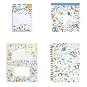 サンリオ キャラクターズ×たけいみき シナモロール マリン B6リングノート&メモパッド&スティッキーメモふせん&レターセット 4点セット さんりお 文房具 ステーショナリー 勉強 仕事 か