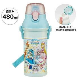 ひろがるスカイ！プリキュア ワンタッチボトル 直飲み プラスチック 480ml 食洗機対応 水筒 かわいい キャラクター グッズ プレゼント ギフト なないろ堂