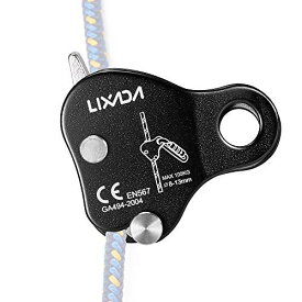 Lixada マイクロプーリー シンプルアセンダー ベアリングモバイルサイド クライミングプーリー CE/UIAA認証 登山 運搬 輸送 クライミング用 ブラック