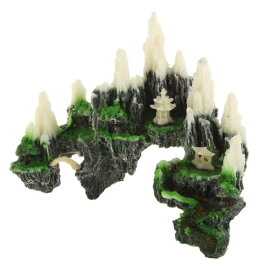 VOCOSTE アクアリウム風景山 人工 水生岩石 水槽テラリウム装飾用 ホワイト グレー グリーン 18 cm