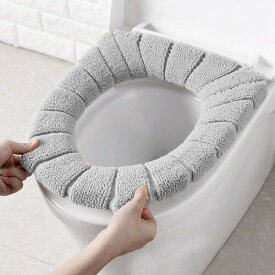 Lovesole 便座カバー 厚手 トイレカバー トイレ用品 ソフト ふわふわ トマット便器マット 伸縮性 抗菌 防臭 洗える U型便座 O型便座 V型便座 通用型 トイレシートカバー (グレー)
