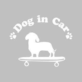 (KAIMIRU STORE) DOG IN CAR ドッグインカー 犬 イヌ カッティングステッカー 転写 車 (k-695 ダックスフンド 2 w)