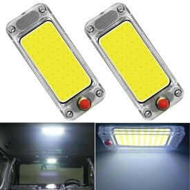 Kazuki DC12-90V対応 LED 車内照明 キャンパー室内灯 ホワイト ルームランプ PCカバー COB 54連 ON/OFFスイッチ 両面テープ トラック 軽ワゴン バス キャンピング 作業車 船舶 テントライト 庫内灯