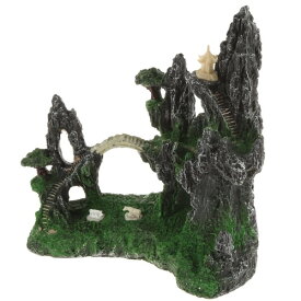 VOCOSTE アクアリウム風景山 人工 水生岩石 水槽テラリウム装飾用 グリーン グレー 22.6 cm
