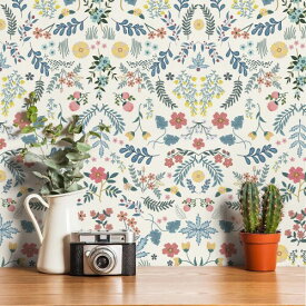 壁紙シール 花柄 リメイクシート はがせる 44cm*5m 植物柄が可愛 花柄 ウォールステッカー 壁補修シート リフォームシート カッティングシート ふすま クロス 模様換え DIY 防水 装飾シー