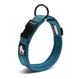 ペット 犬の首輪 訓練 反射材料 小型、中型、大型犬用 通気性 調節可能 ハーネス 襟 カラー (XS,30-35cm, ブルー)