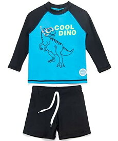 BONVERANO 水着 ラッシュガード 上下セット UPF50+ UVカット 男の子 ボーイズ キッズ (Cool Dino, 18-24 Months)