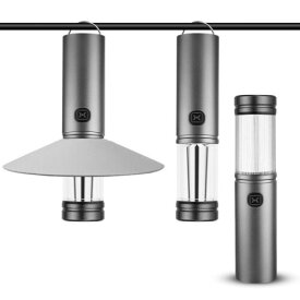 キャンプランタン 懐中電灯 磁気吸着 ライト 便携式 金属製ボディ 隠しフック＆可変ランプカバー付き Type-C急速充電 コンパクト設計 3モード（昼光色・電球色・SOS点滅対応） アウトド