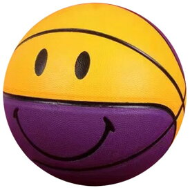 5/6/7スマイルバスケットボール、PUソフトレザーバスケットボール ドリブルとシュート、誕生日クリスマスプレゼント、屋内と屋外の遊びに適しています,Purple yellow,No. 6