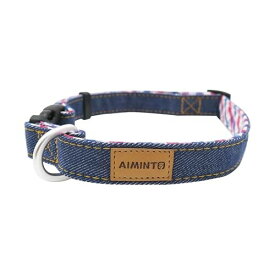 Aimintoの犬用カラーは軽量でアルミニウム製で、高級デニムを使用しており、快適さと耐久性を兼ね備えています、アルミニウムのリングが付いているため、簡単に解除できます、大型犬