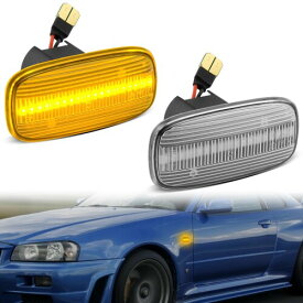 NEIFILES bnr34 サイドマーカー LED スカイライン r34 GT-R 後期 シルビアs15 セレナ C24 サイドウインカー c34 ステージア サニー G10 ステージア M35 前期 WC34 ステージAM 350s プリメーラ セダン ワゴ