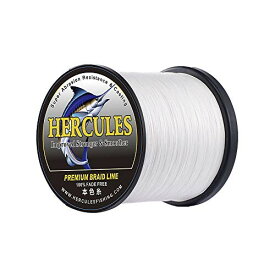 HERCULES PEライン 色落ちない 釣りライン 4本編み(ホワイト 100M 0.4号 (3.6kg/8lb Φ0.1mm))釣り糸 高強度 高感度 高飛距離 真円近似 PE糸 充実なタイプ