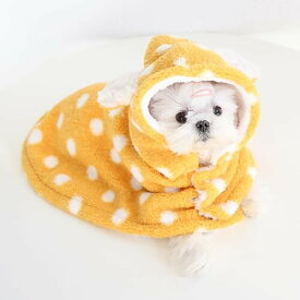 YSIMPAONKブランケットペット用 毛布 犬猫 タオル マット ソフト 洗える フランネル ふわふわ 柔らかい犬 着る毛布 猫犬ペットマント ドッグウエア ブランケット (L, イエロー)
