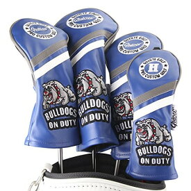 Guiote ゴルフヘッドカバー Golf head covers クラブヘッドカバー ウッドカバー ドライバー 新デザイン 交換可能な番号タグ付き（#2.#3.#4.#5.X) 4個セット