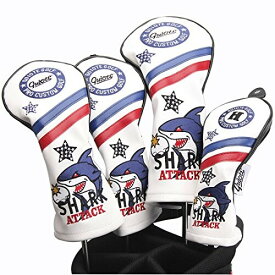 Guiote ゴルフヘッドカバー Golf head covers クラブヘッドカバー ウッドカバー ドライバー 新デザイン 交換可能な番号タグ付き（#2.#3.#4.#5.X) 4個セット