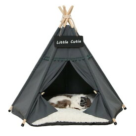 ペット テント 犬ベッド 猫ベッド ペット ハウス ペットベッド 通年 小型 中型 猫小屋 かわいい 保温防寒 暖かい 洗濯可能 滑り止め 組立簡単 マットレス両面使用可能 (Mサイズ, Shadow Gray)